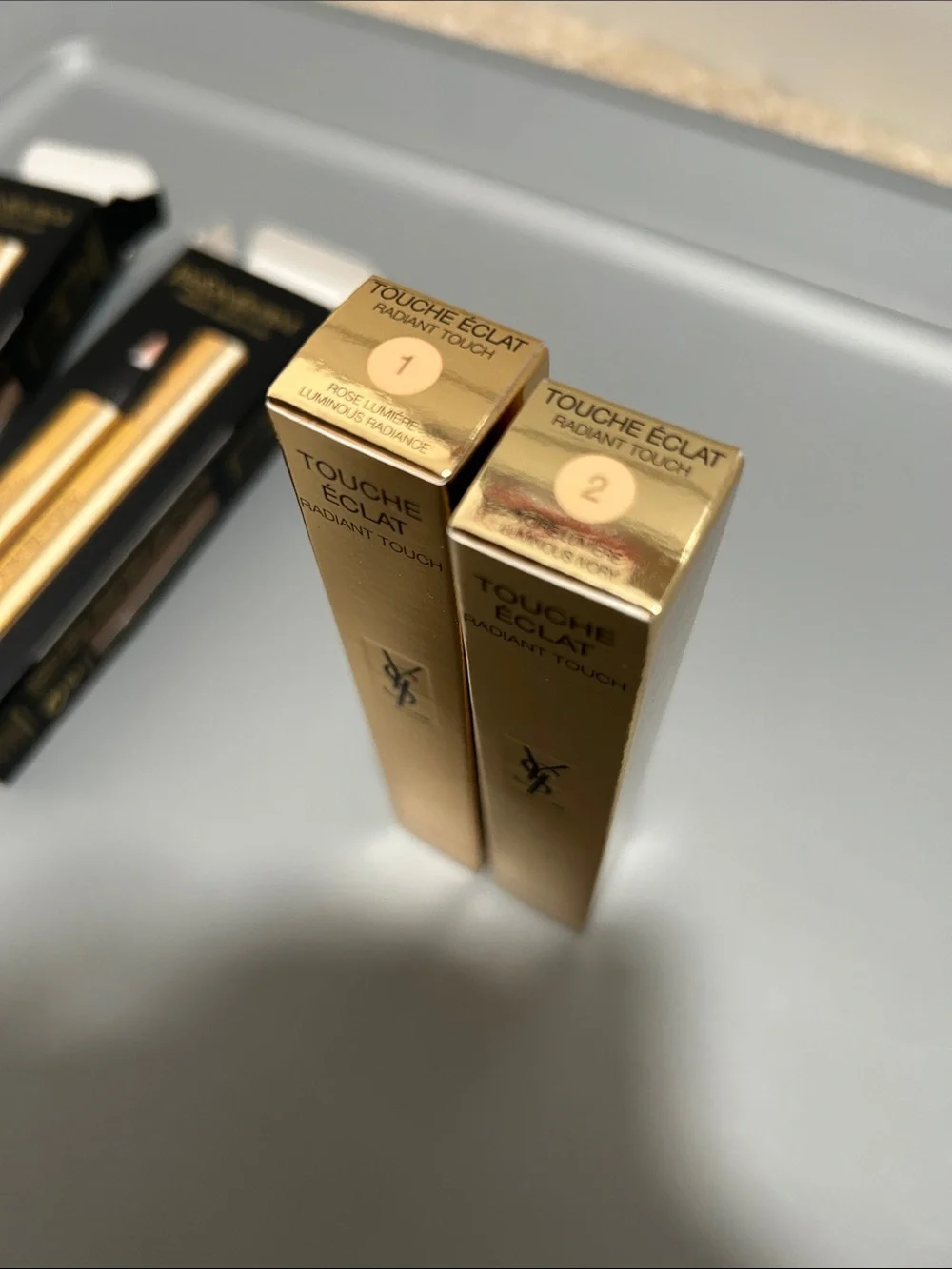 YSL Touche Eclat shade 1 & 2